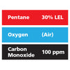 Gasco Multi-Gas 305: 30% LEL Pentane, 100 ppm Carbon Monoxide, Balance Air