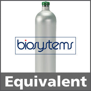 Biosystems 54-9046E Calibration Gas: 1.25% vol. Methane, 50% LEL Pentane, (50% LEL Pentane Equivalent), 18% Oxygen, 50 ppm Carbon Monoxide, 25 ppm Hydrogen Sulfide, Balance Nitrogen