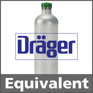 Draeger 4594639 Calibration Gas: 50% LEL Methane, 17% Oxygen, 100 ppm Carbon Monoxide, 25 ppm Hydrogen Sulfide, Balance Nitrogen