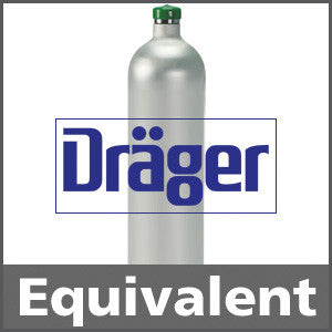 Draeger 4597128 Calibration Gas: 50% LEL Methane, 17% Oxygen, 100 ppm Carbon Monoxide, 25 ppm Hydrogen Sulfide, 2.5% Carbon Dioxide, Balance Nitrogen