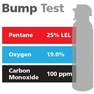 Gasco Multi-Gas Bump Test 311: 25% LEL Pentane, 19% Oxygen, 100 ppm Carbon Monoxide, Balance Nitrogen
