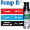 Gasco Multi-Gas Bump-It 379S: 50% LEL Propane, 18% Oxygen, 100 ppm Carbon Monoxide, Balance Nitrogen