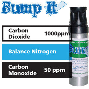 Gasco Multi-Gas Bump-It 389N: 50 ppm Carbon Monoxide, 1000 ppm Carbon Dioxide, Balance Nitrogen