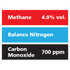 Gasco Multi-Gas 350: 4.0% vol. Methane, 700 ppm Carbon Monoxide, Balance Nitrogen
