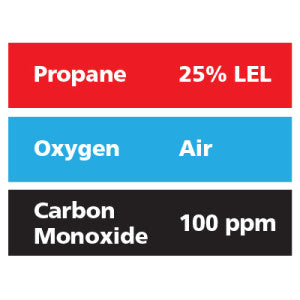 Gasco Multi-Gas 370: 25% LEL Propane, 100 ppm Carbon Monoxide, Balance Air