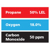 Gasco Multi-Gas 379: 50% LEL Propane, 18% Oxygen, 50 ppm Carbon Monoxide, Balance Nitrogen