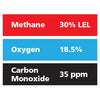Gasco Multi-Gas 398: 30% LEL Methane, 18.5% Oxygen, 35 ppm Carbon Monoxide, Balance Nitrogen