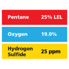 Gasco Multi-Gas 410: 25% LEL Pentane, 19% Oxygen, 25 ppm Hydrogen Sulfide, Balance Nitrogen