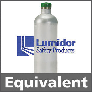 Lumidor GFV243 Calibration Gas: 50% LEL Methane, 20.9% Oxygen, 50 ppm Carbon Monoxide, 25 ppm Hydrogen Sulfide, Balance Air