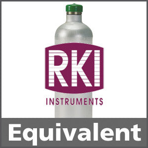 RKI Instruments 81-0154RK-04 Calibration Gas: 50% LEL Methane, 12% Oxygen, 50 ppm Carbon Monoxide, 25 ppm Hydrogen Sulfide, Balance Nitrogen