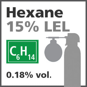 Hexane 15% LEL Bump Test Gas - 0.18% vol. (C6H14)