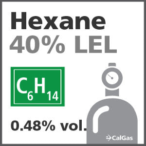 Hexane 40% LEL Calibration Gas - 0.48% vol. (C6H14)