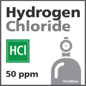 Hydrogen Chloride Calibration Gas - 50 ppm (HCl)